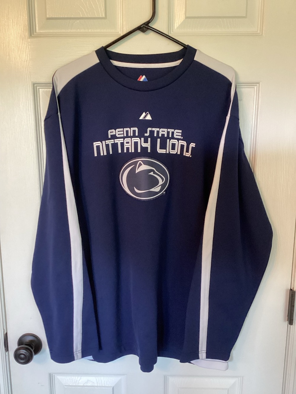 Majestic Penn State Nittany Lions Navy & White Long-Sleeve Crew